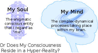 Illustration suggesting that my consciousness exists in a hyper-reality.