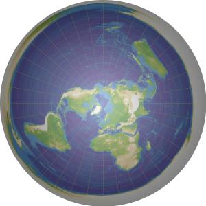 An illumination-adjusted polar projection of the Earth.