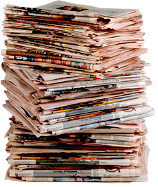 A pile of newspapers.
