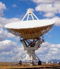 Steerable radio telescope dish.