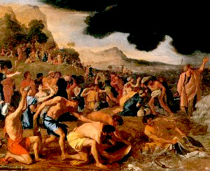 Artist's impression of the extraction of the Children of Israel from Egypt.