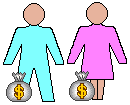 Man and woman sharing money.