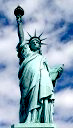Statue of liberty used as a symbol of democracy and freedom.
