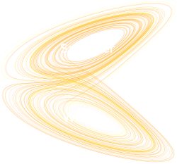 Three-dimensional graphical representation of a weather system's Strange Attractor, discovered by Edward Lorenz.