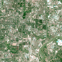 Urban development from space. Part of a NASA photo.