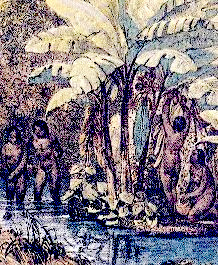 Indigenous people in Minas Gerais, Brazil (from an old painting).