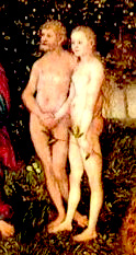 Adam and Eve in the Garden of Eden.