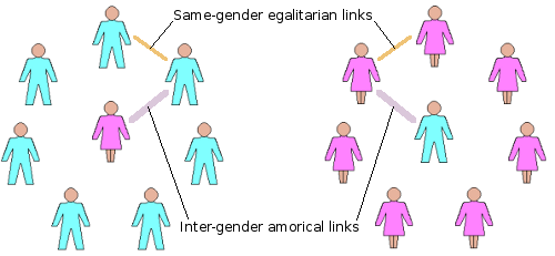 Inter-gender and same-gender links.