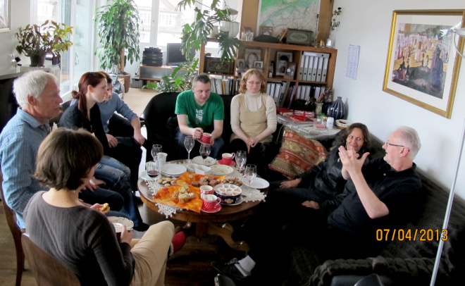 Discussion Chez Hajnal, Switzerland.