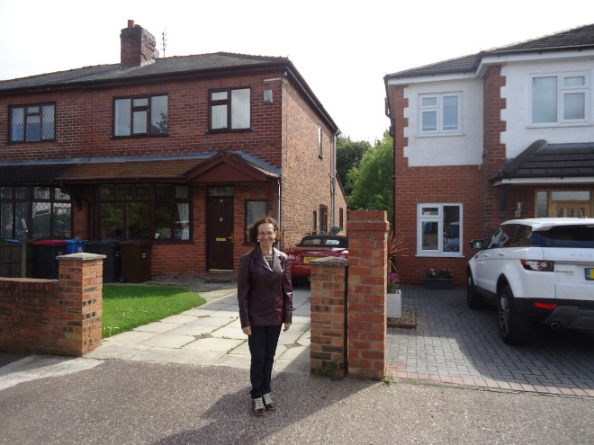 Me outside 14, Holly Road, Swinton, Lancashire, UK