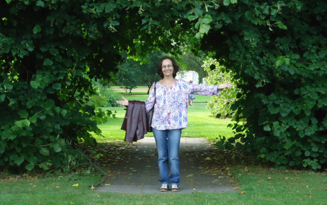 Me in the botanical gardens in Edinburgh.