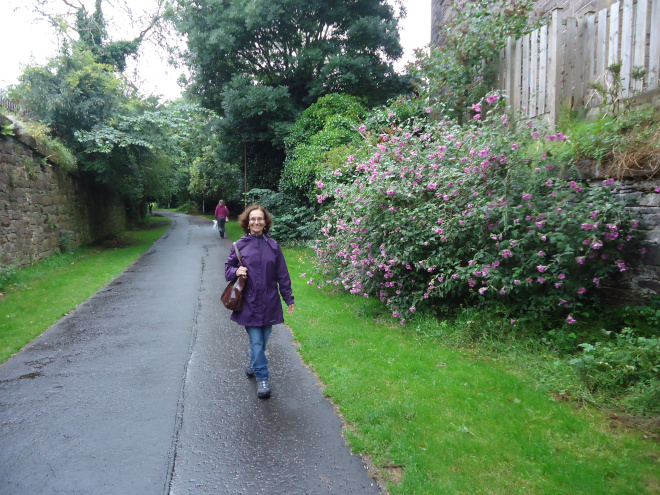 Me walking along a 'sustainable' walkway in Edinburgh.