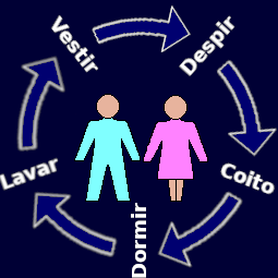 Cycle of bedroom activities.