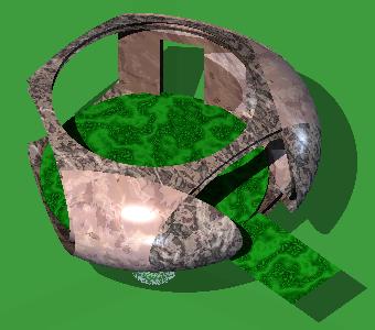 Patio version of a petal module of the landshare dwelling.