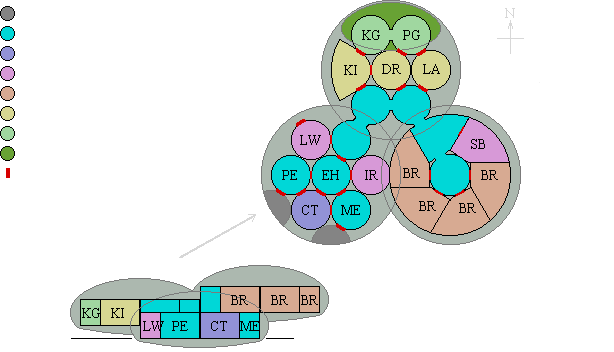 Full plan of the proposed three-level eco-dwelling.