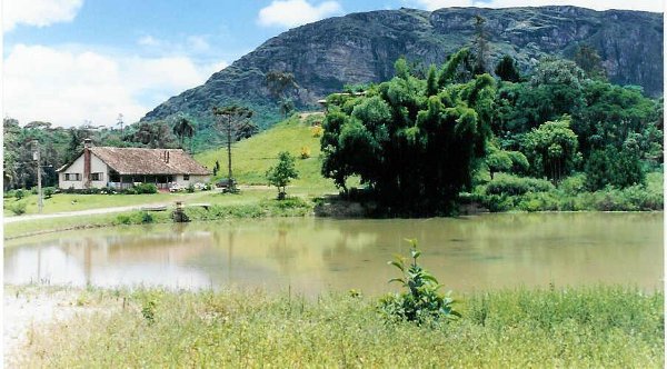 The farmhouse and lake pertaining to the farm, about half way between Caeté and Barão de Cocais, from which our proposed plot of land was to be purchased.