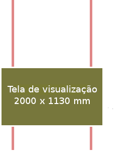 The screen and its support frame in the lounge of the Universal Terrestrial Dwelling.