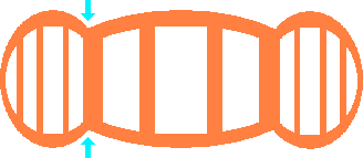 Three adjacent doorway frames for a shell module of the landshare dwelling.