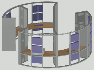Carousel animation of the workspace consoles of the landshare dwelling.