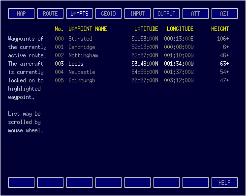 Waypoints Tab of Global Navigator II originated and written in 'C' by Robert John Morton YE572246C.