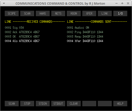 I/O Tab of Communications Command & Control program originated and written in 'C' by Robert John Morton
YE572246C.