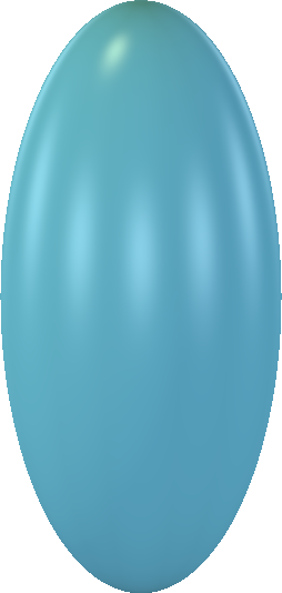 An asymmetrical vortex, with a flux contour the shape of an oblate ellipsoid.