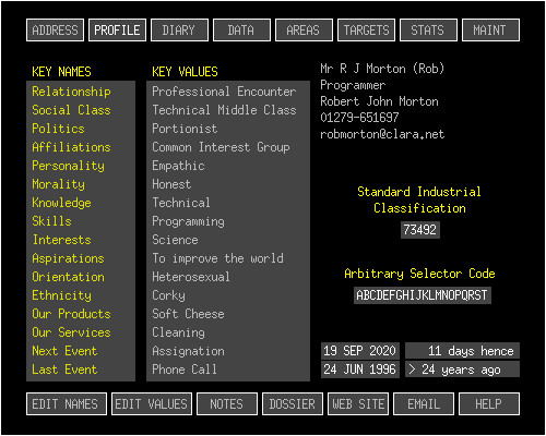EBS Marketeer II's PROFILE tab.