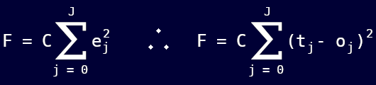 The complete output error function for a multi-layer perceptron.