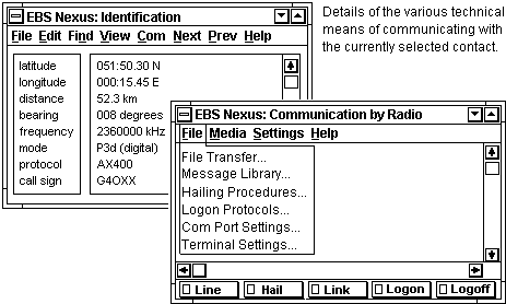 EBS Nexus location and communication windows.