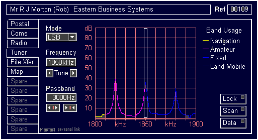 The radio communications fine tuning facility of the EBS Personal Link application.